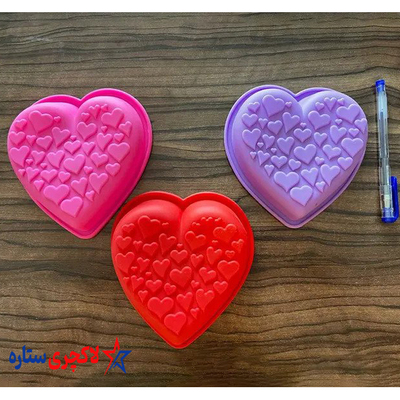 قالب دسر و ژله سیلیکونی طرح قلب در 4 رنگ